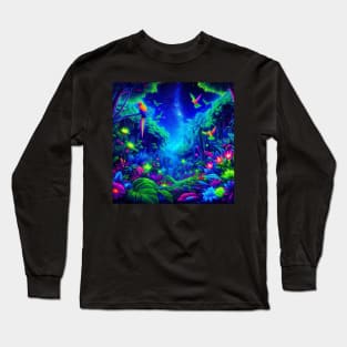 Neon Jungle Dreamscape uv reactive Long Sleeve T-Shirt